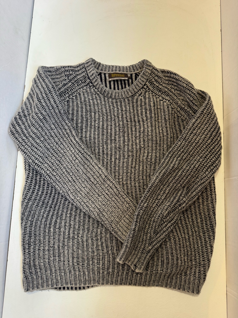 Fisherman Out of Ireland Sweater Wool & Cashmere Chunky Size medium
